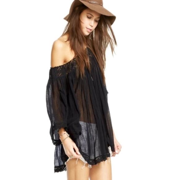 RALPH LAUREN DENIM & SUPPLY Lace Ruffle Black Blouse Top – XS / Small - Picture 3 of 9